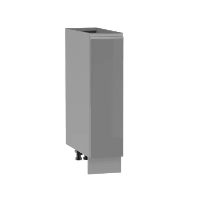 ADAMA Auszugschrank - Breite 20 cm, Hochglanzgrau/Grau, Beine 15 cm