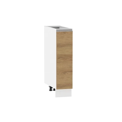 ADAMA Auszugschrank - Breite 20 cm, Hickory natur/weiß, Beine 10 cm