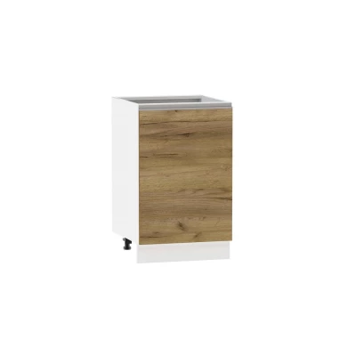 Küchenunterschrank ADAMA - Breite 50 cm, Craft Eiche gold/weiß, Griff silber, Beine 10 cm