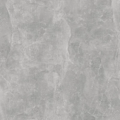 Zweitüriger Küchenschrank ADAMA – Breite 80 cm, Atelierbeton hell/grau, silberner Griff, 10 cm Beine