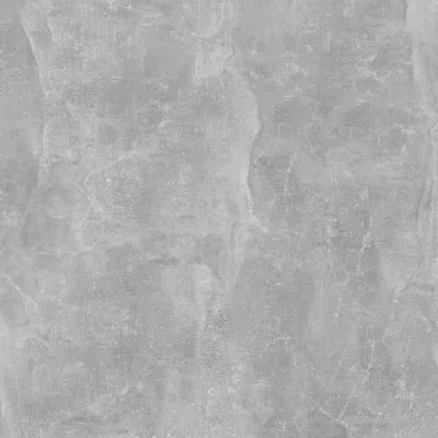 Zweitüriger Küchenschrank ADAMA – Breite 80 cm, Atelierbeton hell/grau, Griff silber, Beine 15 cm