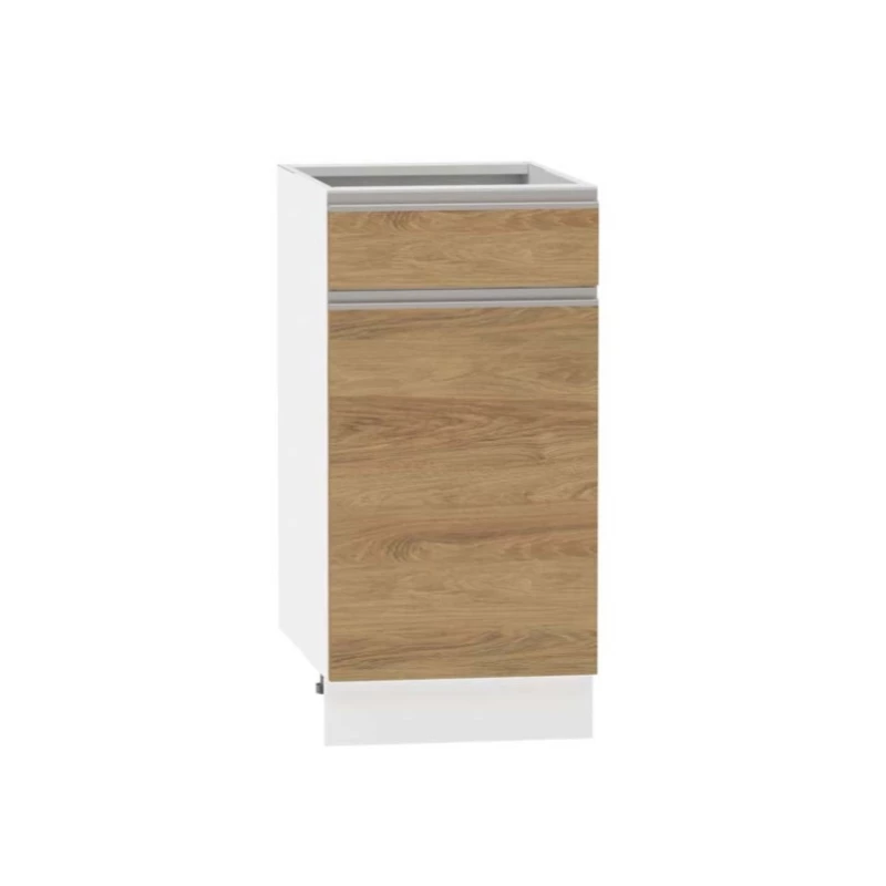 Kombi-Unterschrank ADAMA - Breite 40 cm, Hickory natur/weiß, Beine 10 cm