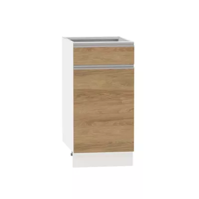 Kombi-Unterschrank ADAMA - Breite 40 cm, Hickory natur/weiß, Beine 10 cm