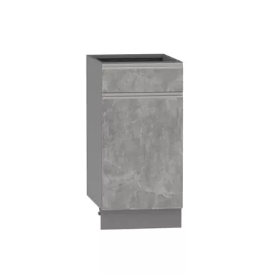 Kombi-Unterschrank ADAMA – Breite 40 cm, Atelierbeton hell/grau, Beine 10 cm