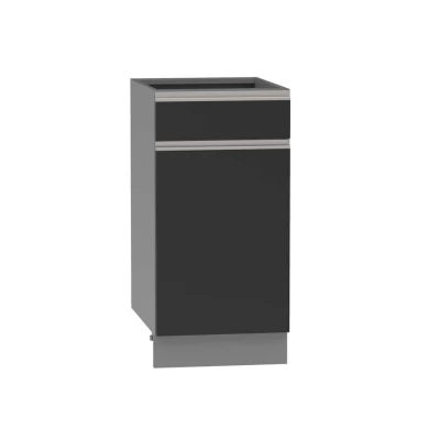 Kombi-Unterschrank ADAMA - Breite 40 cm, schwarz/grau, Beine 10 cm