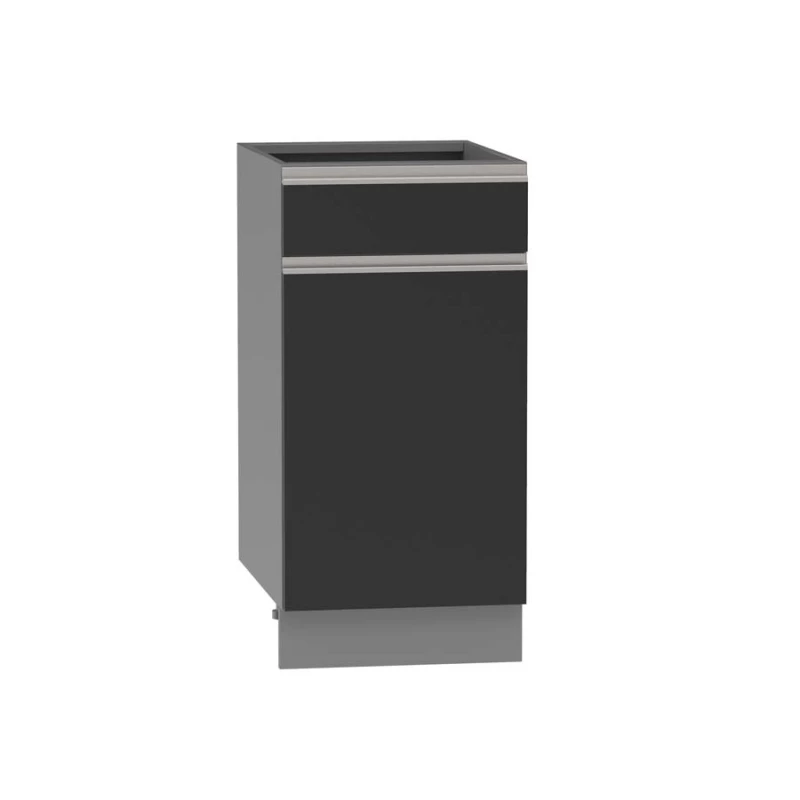 Kombi-Unterschrank ADAMA - Breite 40 cm, schwarz/grau, Beine 10 cm