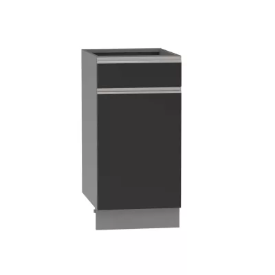Kombi-Unterschrank ADAMA - Breite 40 cm, schwarz/grau, Beine 10 cm