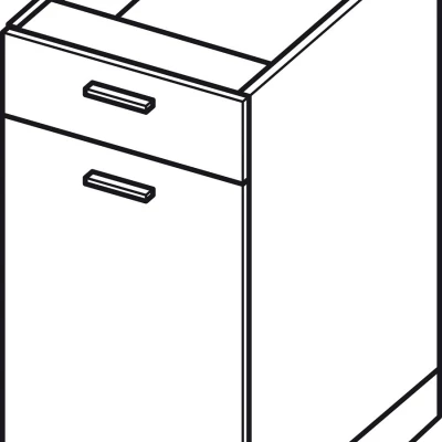 Kombi-Unterschrank ADAMA – Breite 40 cm, Craft Eiche Gold/Weiß, Beine 10 cm