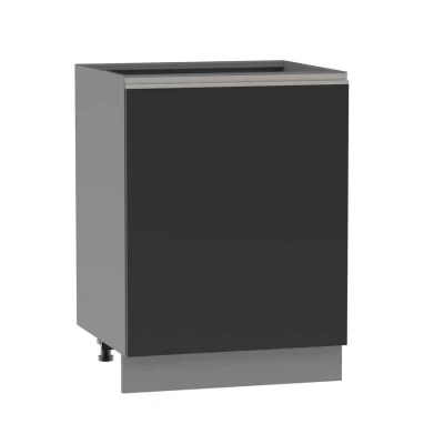 Inselschrank ADAMA – Breite 60 cm, schwarz/grau, Beine 10 cm