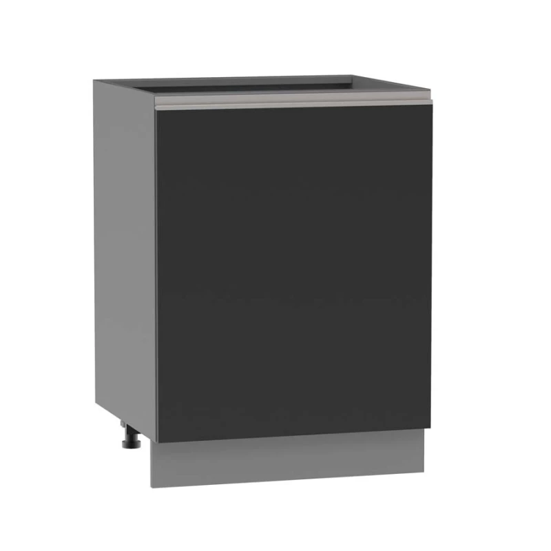 Inselschrank ADAMA – Breite 60 cm, schwarz/grau, Beine 15 cm