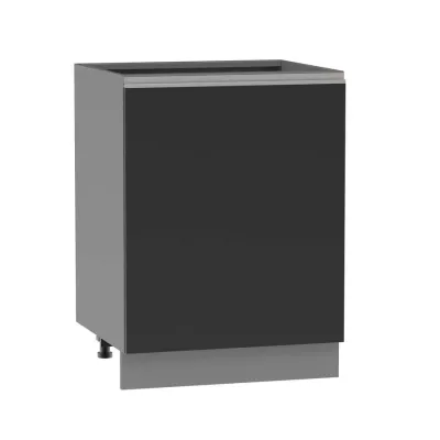 Inselschrank ADAMA – Breite 60 cm, schwarz/grau, Beine 15 cm