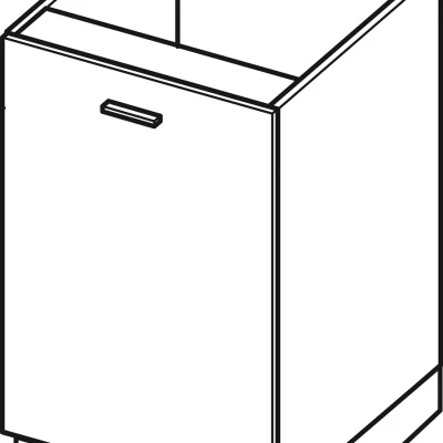 Inselschrank ADAMA – Breite 60 cm, schwarz/grau, Beine 15 cm