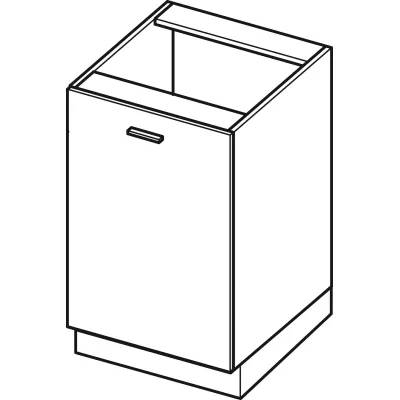 Inselschrank ADAMA – Breite 60 cm, schwarz/grau, Beine 15 cm