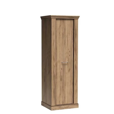 Kleiderschrank AILISH mit einer Tür – Breite 67 cm, goldfarbene Kraft-Eiche