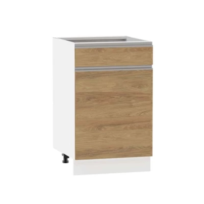 Kombi-Unterschrank ADAMA - Breite 50 cm, Hickory natur/weiß, Beine 15 cm