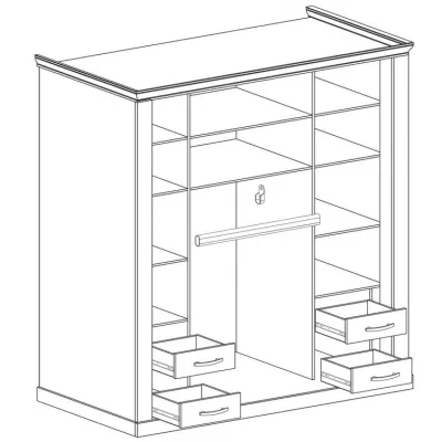 Zweitüriger Kleiderschrank AILISH – Breite 211 cm, Eiche Gold Kraftpapier