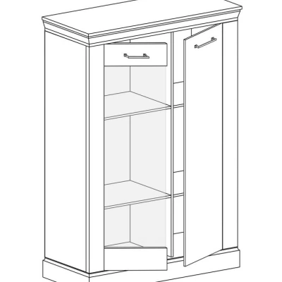 Niedrige Vitrine AILISH - Kraft-Goldeiche