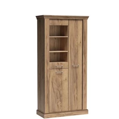 Hohe Vitrine AILISH - Kraft Gold Eiche