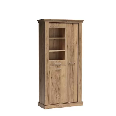 Hohe Vitrine AILISH - Kraft Gold Eiche