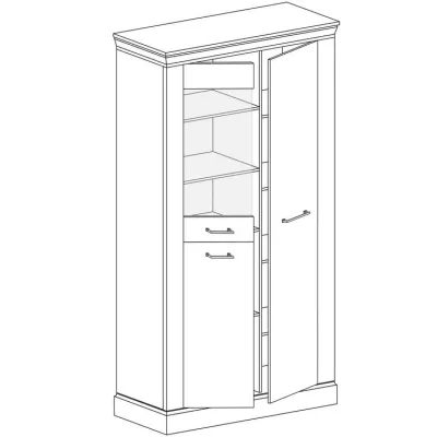 Hohe Vitrine AILISH - Kraft Gold Eiche