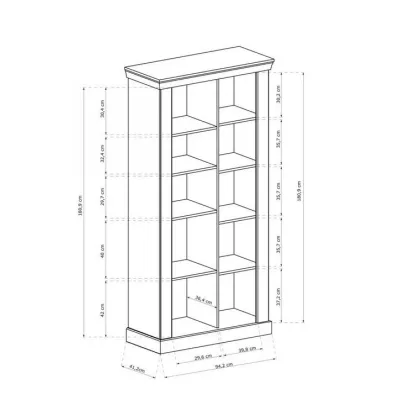 Hohe Vitrine AILISH - Kraft Gold Eiche