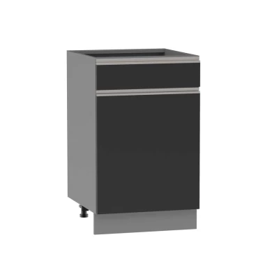 Kombi-Unterschrank ADAMA - Breite 50 cm, schwarz/grau, Beine 10 cm