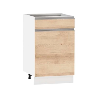 Kombi-Unterschrank ADAMA - Breite 50 cm, Artisan-Buche/Weiß, Beine 15 cm