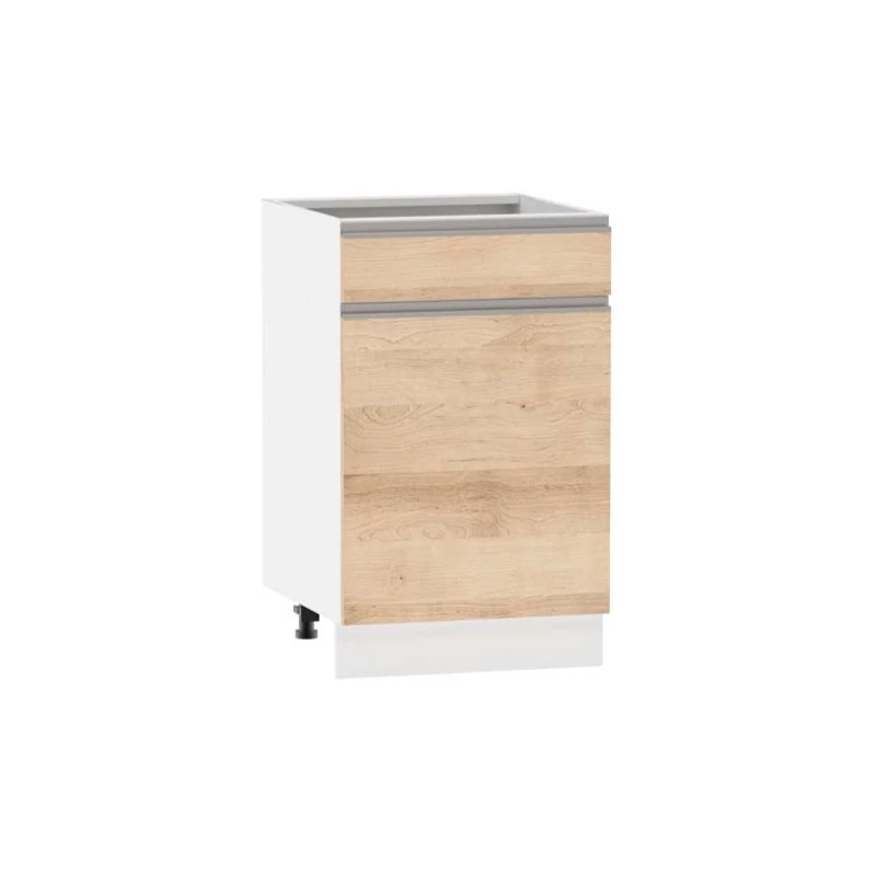 Kombi-Unterschrank ADAMA - Breite 50 cm, Artisan-Buche/Weiß, Beine 15 cm