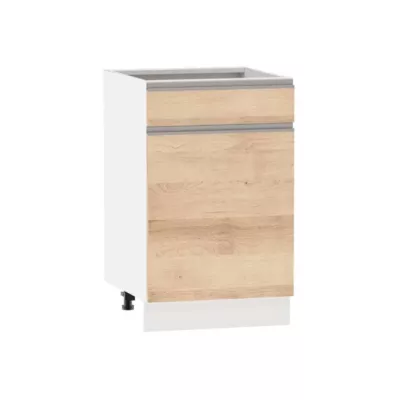 Kombi-Unterschrank ADAMA - Breite 50 cm, Artisan-Buche/Weiß, Beine 15 cm