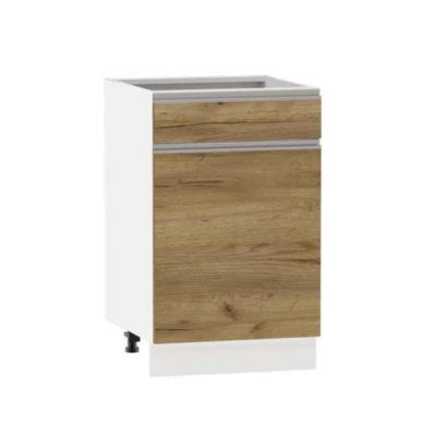 Kombi-Unterschrank ADAMA - Breite 50 cm, Craft Eiche Gold/Weiß, Beine 10 cm