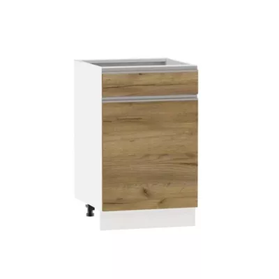 Kombi-Unterschrank ADAMA – Breite 50 cm, Craft Eiche Gold/Weiß, Beine 15 cm