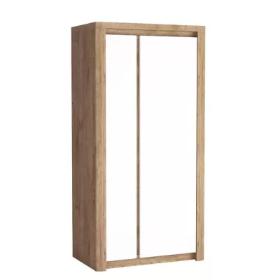 Zweitüriger Kleiderschrank DORITH – Breite 98 cm, Ribbeck-Eiche / Weiß