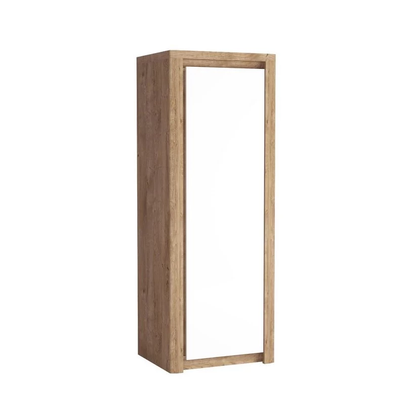 Einflügeliger Kleiderschrank DORITH – Breite 73 cm, Ribbeck-Eiche / Weiß