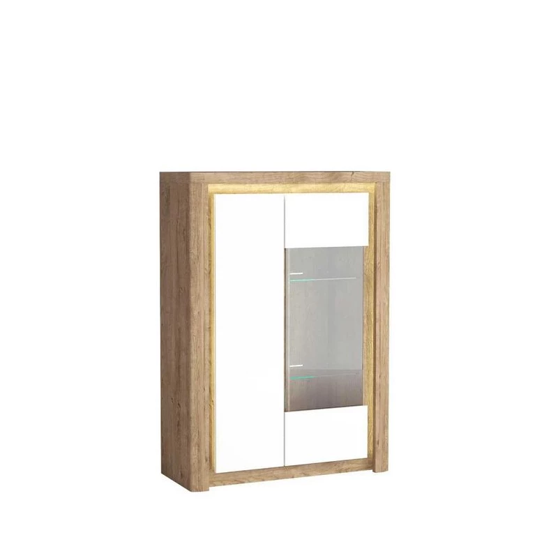 Zweitürige Vitrine DORITH - Ribbeck Eiche / Weiß
