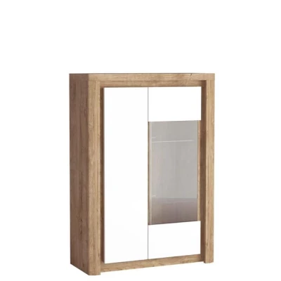 Zweitürige Vitrine DORITH - Ribbeck Eiche / Weiß