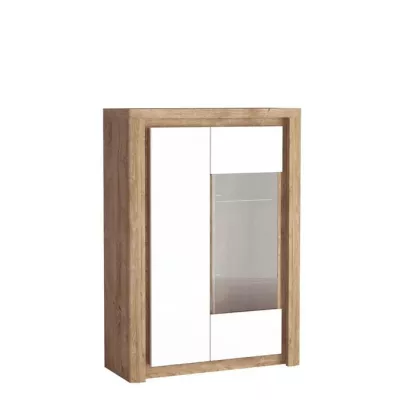 Zweitürige Vitrine DORITH - Ribbeck Eiche / Weiß