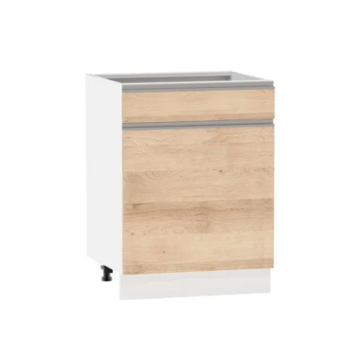 Kombi-Unterschrank ADAMA - Breite 60 cm, Artisan-Buche/Weiß, Beine 15 cm