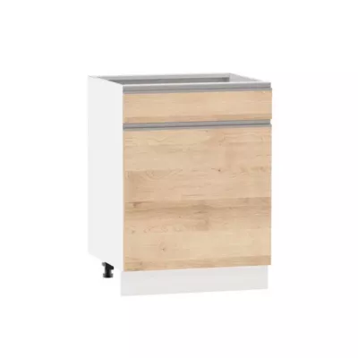 Kombi-Unterschrank ADAMA - Breite 60 cm, Artisan-Buche/Weiß, Beine 15 cm