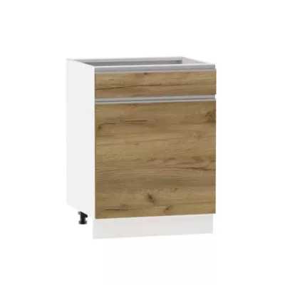 Kombi-Unterschrank ADAMA - Breite 60 cm, Craft Eiche Gold/Weiß, Beine 10 cm
