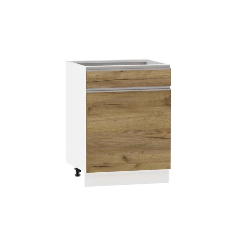 Kombi-Unterschrank ADAMA – Breite 60 cm, Craft Eiche Gold/Weiß, Beine 15 cm