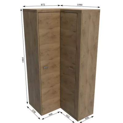 Eckkleiderschrank ANNELISA – Breite 196 cm, Ribbeck-Eiche