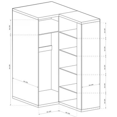 Eckkleiderschrank ANNELISA – Breite 196 cm, Ribbeck-Eiche