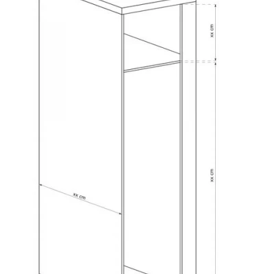 Kleiderschrank ANNELISA mit einer Tür – Breite 57 cm, Ribbeck-Eiche