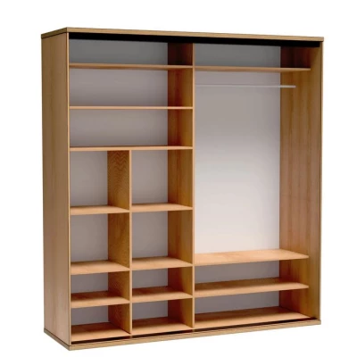 Kleiderschrank mit Schiebetüren DELA – Breite 199 cm, Eiche Karamell