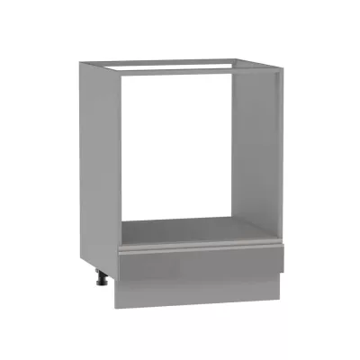 Schrank für Einbaubackofen ADAMA - Breite 60 cm, Hochglanzgrau/Grau, Beine 15 cm