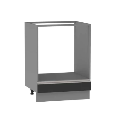 Schrank für Einbaubackofen ADAMA - Breite 60 cm, schwarz/grau, Beine 10 cm