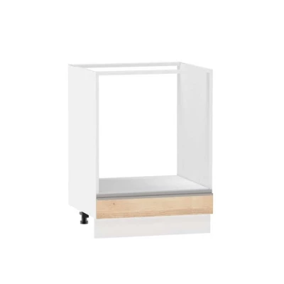Unterschrank für Einbaubackofen ADAMA - Breite 60 cm, Artisan-Buche/Weiß, Füße 10 cm