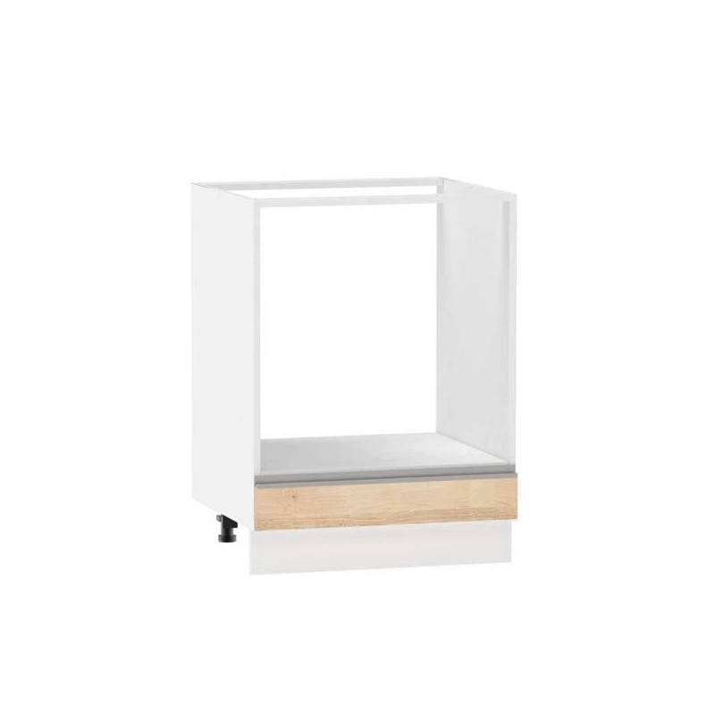 Unterschrank für Einbaubackofen ADAMA - Breite 60 cm, Artisan-Buche/Weiß, Füße 15 cm