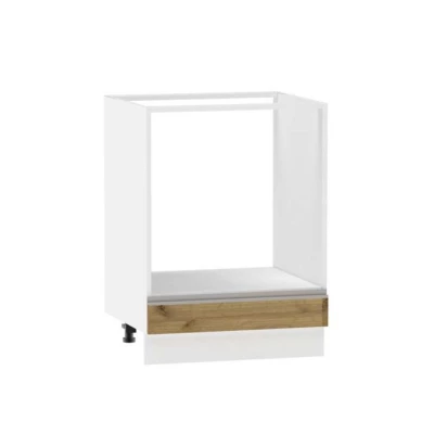 Unterschrank für Einbaubackofen ADAMA - Breite 60 cm, Craft Eiche gold/weiß, Füße 10 cm