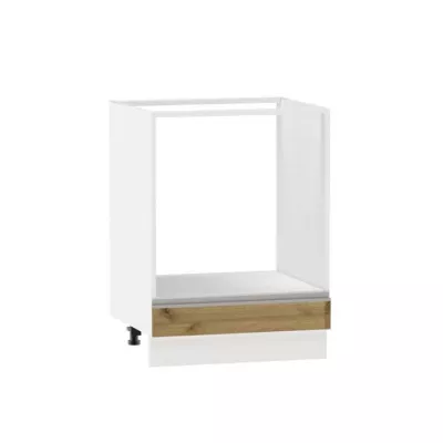 Unterschrank für Einbaubackofen ADAMA - Breite 60 cm, Craft Eiche gold/weiß, Füße 15 cm